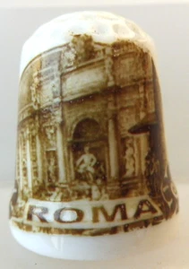 DE A COUDRE DE COLLECTION THIMBLE PORCELAINE ROMA ROME ILTALIE - Imagen 1 de 1