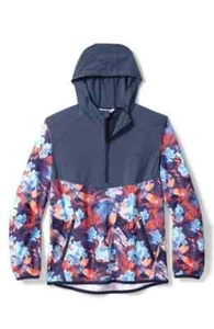 Tommy Bahama Techno Flora Popover Stretch Hoodie 1/2 Zip Medium Navy Blue Floral - Picture 1 of 2
