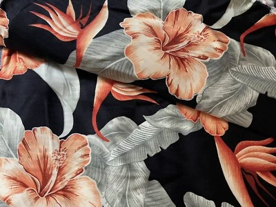 Tela temática de flores de hibisco hawaiano ~ 59" x 136" ~ Hawaiana, floral, remanente Foto 1 de 3