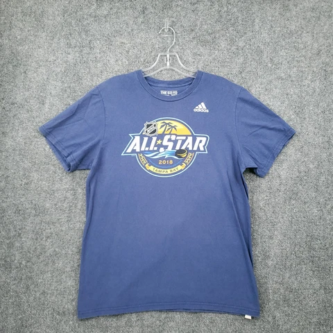 Tampa Bay Lightning T-Shirt Mens M Medium Blue Adidas 2018 All-Star Go-To Tee Cover