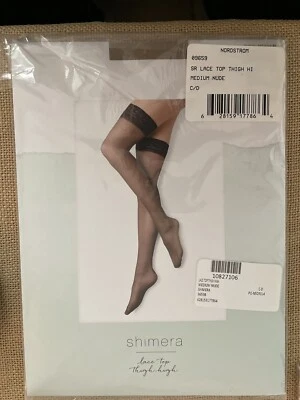 NEW!!! SHIMERA Thigh Highs Lace Top Nude Sheer Glamour SIZE C/D NWT Nordstrom - Image 1 of 3