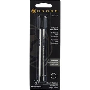Cross Ballpoint Pen Refills Black Med Pt 2 Pack New In Pack 8513-2 2 Refills - Picture 1 of 1