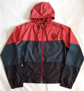 World Of Warcraft JINX Horde Hooded Windbreaker Jacket Full Zip Mens S Red Gray - Picture 1 of 12