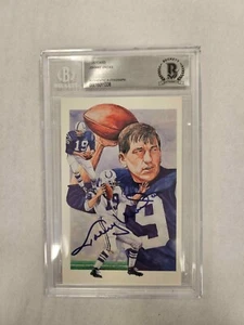 Johnny Unitas Baltimore Colts Football Autographed Postcard BECKETT - Picture 1 of 2