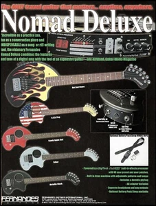Fernandes Nomad Deluxe Series USA Hot Rod Flame Gitarre Anzeige 8 x 11 Werbung - Bild 1 von 3