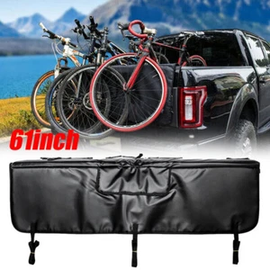 61" Waterproof Pickup Truck Tailgate Cover Crash Pad Protector w/6-Bike Racks US - Foto 1 di 10