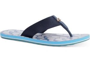 Nuevo Coach Mujer Zoe Tanga Chanclas Sandalias Resistencia al Agua Playa Azul Marino - Imagen 1 de 5