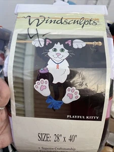 Vintage Halloween Cat Witch Outdoor Garden Yard Decorative Flag Banner  40"x28" - Picture 1 of 12