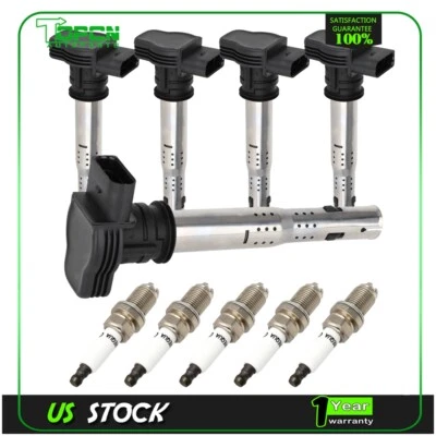 Paquete de 5 bobinas de encendido y bujía para Volkswagen Golf 2010-2014 2,5 L L5 Foto 1 de 4