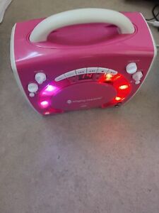 Karaoke Singing Machine Portable System Pink LED Lights Working SML-283P