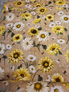 Beautiful BEE FLORALS print cotton by Timeless Treasures BTY - Picture 1 of 2