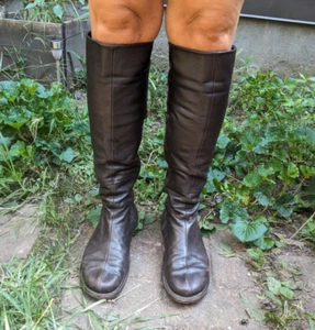Trippen Dark Chocolate Brown Zipper Long Knee Boot size 39/9 - Picture 1 of 22
