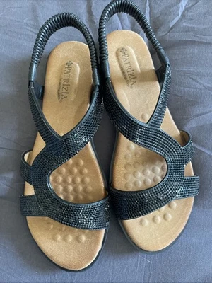 Patrizia by Spring Step Black rhinestone Strappy Sandals Women Sz 7 - Image 1 of 4