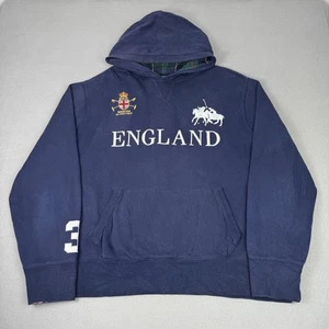 Polo Ralph Lauren Hoodie Mens XXL Navy Mercer RL Polo Team #3 England Sweatshirt - Picture 1 of 15