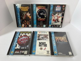 Sega CD Game Lot w/ Mortal Kombat, NBA Jam, Pitfall, Midnight Raiders NHL Hockey