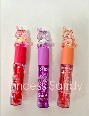 Brillo de labios unicornio impermeable brillo 3 piezas lindo regalo para adolescentes lindo Foto 1 de 2