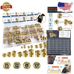Comprehensive 400 Piece Brass Threaded Inserts for Versatile Thermoplastic Uses - Picture 1 of 9