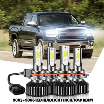 for GMC C1500 K1500 Sierra SLE 1990-1999 LED Headlight Bulbs Hi/Low Beam Kit - Image 1 of 4
