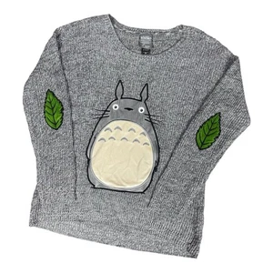 Studio Ghibli My Neighbor Totoro Her Universe Elbow Patch Sweater Gray Medium - Picture 1 of 10