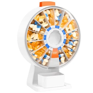 Pill Dispenser Daily, Large Pill Organizer with Wall-Mounted or Standing Use,... - Picture 1 of 9