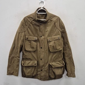 Barbour International Lockseam Khaki Soft Cotton Biker Utility Jacket Size XL - Bild 1 von 8