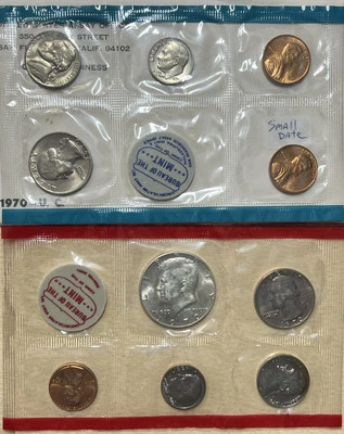 Centavo de fecha pequeño 1970-S PDS completo juego como nuevo también 40 % plata fecha clave Kennedy #3177 Foto 1 de 4