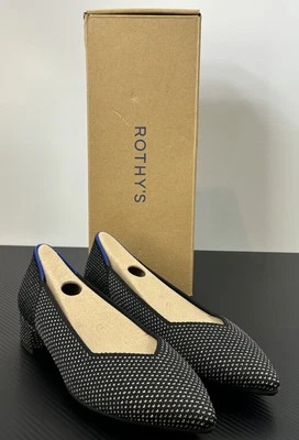 Rothy’s Mujer’s US 8 The High Point Star Tacón Tachonado Negro, Estilo # 214-008 Foto 1 de 4