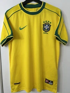 Brazil 1998 Home Retro Rare Soccer Football Jersey Shirt Men Size M - Picture 1 of 8