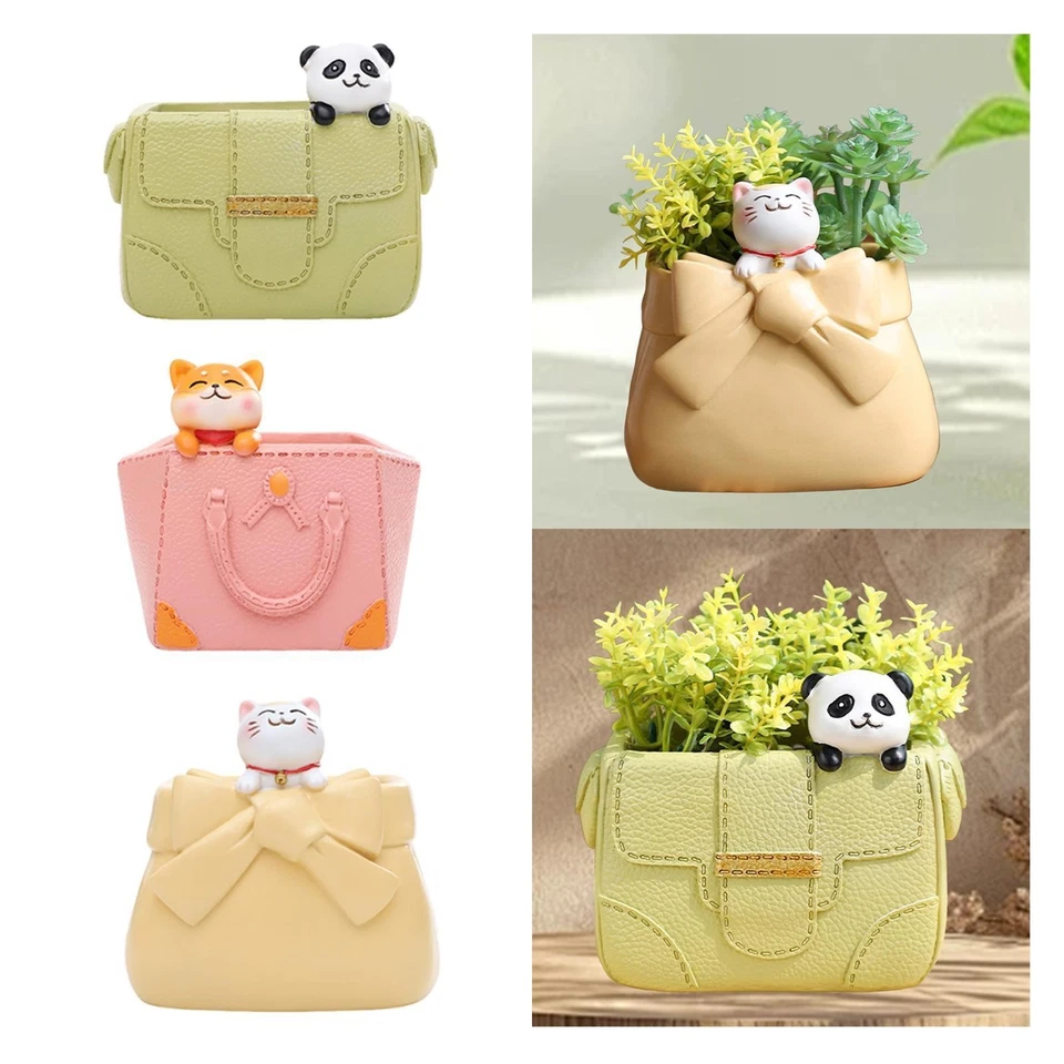 Bonsai Plant Holder Handbag Flower Vase Resin Flower Pot - Image 1 of 1