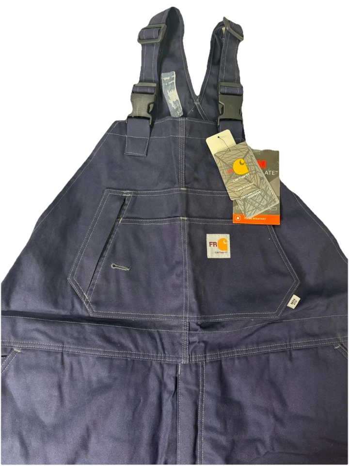 Carhartt 102691 410 Quilt Lined Bib Overalls - Dark Navy