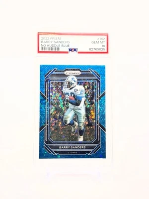 Prizm 2022 RARO No Huddle Blue Variation 39/79 Barry Sanders Foto 1 de 2