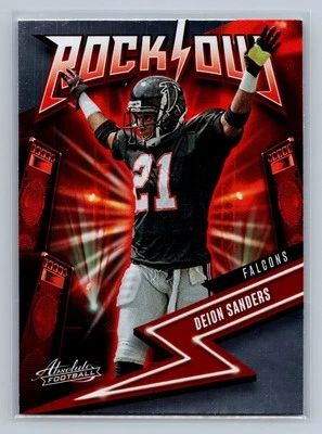 2023 Panini Absolute #5 Deion Sanders Rock Out Spectrum Orange #/75 - Image 1 of 2