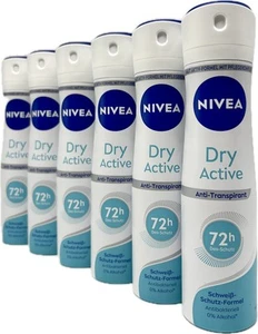 6x Nivea Dry Active Deodorant Deo Spray 72h Schutz 0%  Alkohol Anti-Transpirant - Bild 1 von 4