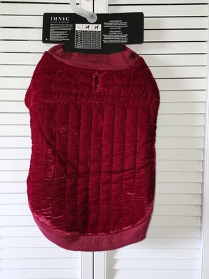 Isaac Mizrahi Pet Apparel IMNYC Borgoña Talla M Abrigo Perro Acolchado Terciopelo Sensación NUEVO Foto 1 de 4