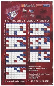 RARE 2009-10 PEI Rocket LHJMQ - QMJHL MAGNET Hockey Schedule!!! Mark's - Bild 1 von 1