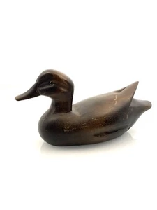 Altes antik/vintage geschnitztes Holz Entlein Stockente Ente Deko Glasaugen Köder - Bild 1 von 24