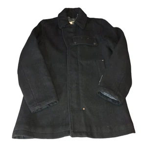 G-STAR Raw Mens Black Wool Trench Coat Lined Size Large - Picture 1 of 12