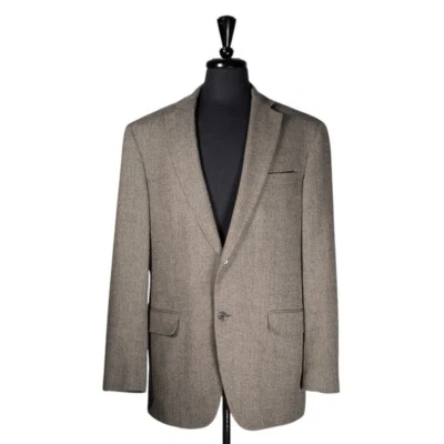 Chaqueta Abrigo Deportivo Hart Schaffner Marx Para Hombres Blazer Beige Forrado en Espiga 42L Foto 1 de 4