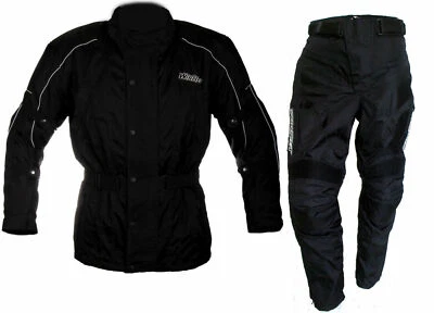 Combinaison Complet De pour Moto Veste et Pantalon Cordura Avec Protections Tüv - Photo 1/4