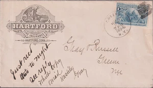 Greene NY 2 sided advt cover HARTFORD FIRE INSURANCE CO (d294) - Picture 1 of 2