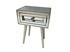 Mirrored Bedside Chest Cabinet 1 Drawer Glass Bedroom Table Venetian Night Stand