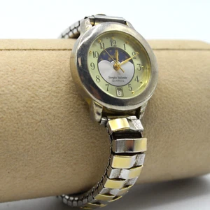 Vintage Sergio Valente Retro Watch Women's Gold Silver Two Tone Moon & Sun Phase - Picture 1 of 6