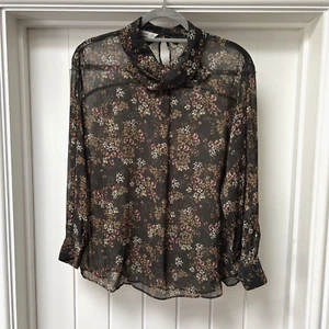 Zara Tunic Top Women's Medium Multicoloured Sheer Floral Blouse Occasions BNWT - Picture 1 of 13
