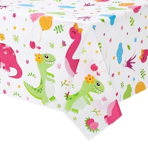 WERNNSAI Dinosaur Printed Tablecloth - 4 PCS 86.6" x 52" Rectangular Plastic ... - Picture 1 of 7