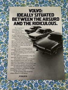 Vintage 1973 Volvo Print Ad Situated Between The Absurd And Ridiculous - Picture 1 of 7