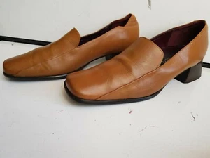 ECCO SHAPE SUZE UK 4 EU 37 WOMENS TAN BROWN LEATHER LOW HEELS/FLAT COURT SHOES - Picture 1 of 8