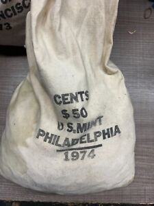 1974 P Mint Sewn BAG OF (5000) COPPER B.U. LINCOLN CENTS