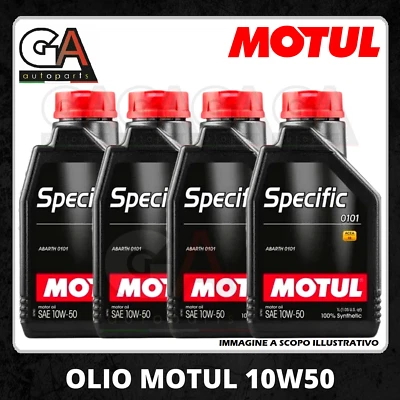 Olio motore auto Motul 10w50 Abarth Specific 0101 acea c3 sintetico 4 L litri