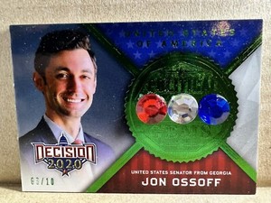 Decision 2022 Jon Ossoff PG-85 Political Gems Green 6/10 US Senator Of Georgia