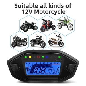 TACHIMETRO DIGITALE UNIVERSALE PER MOTO 12V CONTAGIRI MOTORE E STRUMENTI - Foto 1 di 6